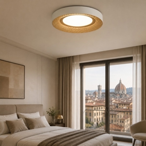 Plafoniera moderna hive led 40w 3000k 4000k bianco oro perenz