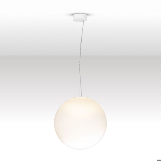 Lampada sfera a sospensione 30 cm boccia di vetro sfumato bianco led 9w 3000k dimmerabile