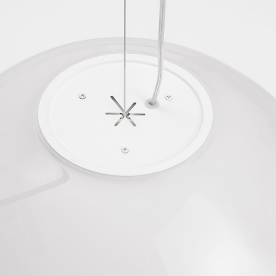 Lampadario sfera bianco sfumato in vetro 50 cm led 15w 3000k dimmerabile