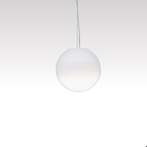 Lampada a sospensione sfera 20 cm vetro sfumato bianco led 7w 3000k dimmerabile