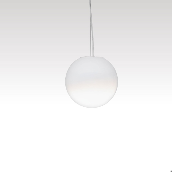 Lampada a sospensione sfera 20 cm vetro sfumato bianco led 7w 3000k dimmerabile