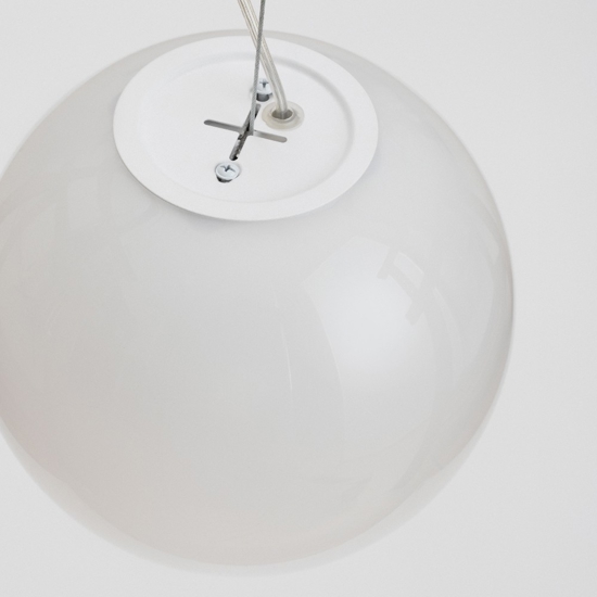 Lampada a sospensione sfera 20 cm vetro sfumato bianco led 7w 3000k dimmerabile