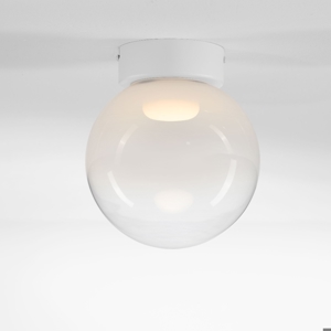 Plafoniera sfera di vetro bianco sfumato da soffitto led 7w 3000k dimmerabile