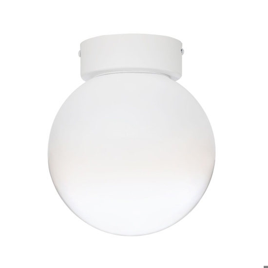 Plafoniera sfera di vetro bianco sfumato da soffitto led 7w 3000k dimmerabile