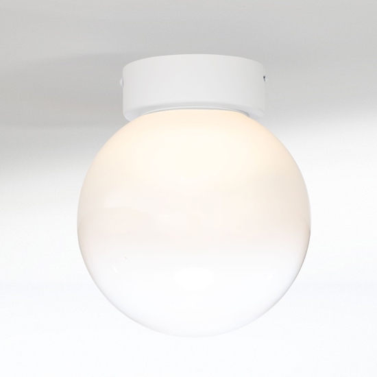 Plafoniera sfera di vetro bianco sfumato da soffitto led 7w 3000k dimmerabile