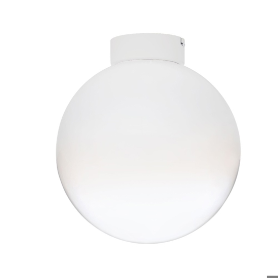 Plafoniera boccia di vetro bianco sfumato 30 cm moderna led 9w 3000k dimmerabile