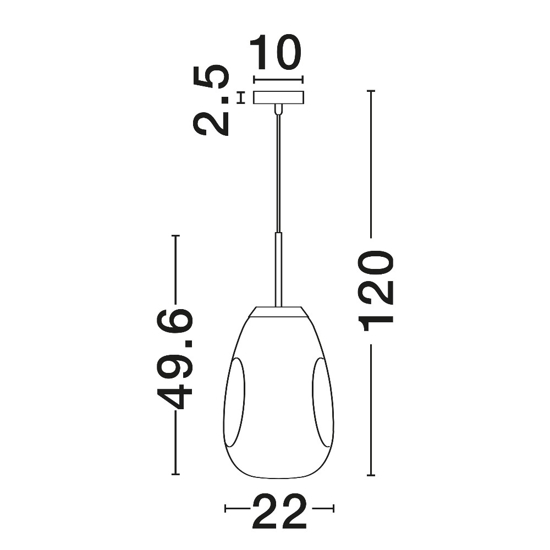 Lampada a sospensione sfera di vetro rame lucido design moderna 22 cm
