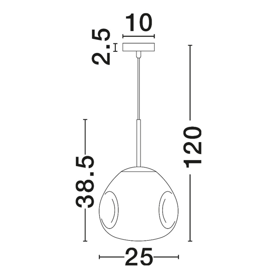 Lampada a sospensione in vetro specchiato oro design moderna 25 cm