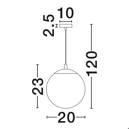 Lampada a sospensione sfera 20 cm boccia di vetro cromo specchiato