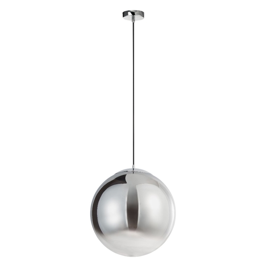 Lampadario boccia in vetro cromo 30 cm