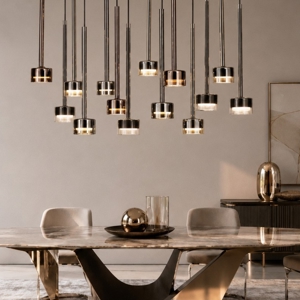 Lampadario per tavolo da soggiorno pendenti in vetro multicolor