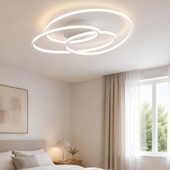 Plafoniera per camera da letto moderna led 3000k dimmerabile bianca