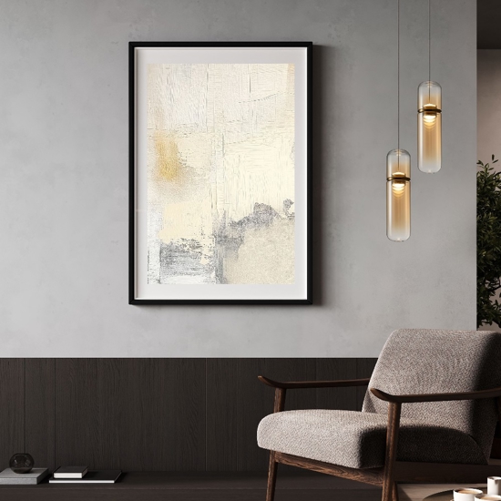 Lampada a sospensione design moderna capsula in vetro ambra led 3000k dimmerabile
