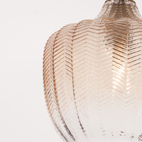Lampada di vetro champagne sfumato design contemporaneo a sospensione