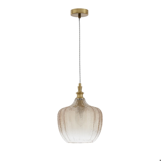 Lampada di vetro champagne sfumato design contemporaneo a sospensione