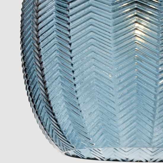 Lampada pendente a sospensione in vetro lavorato blu