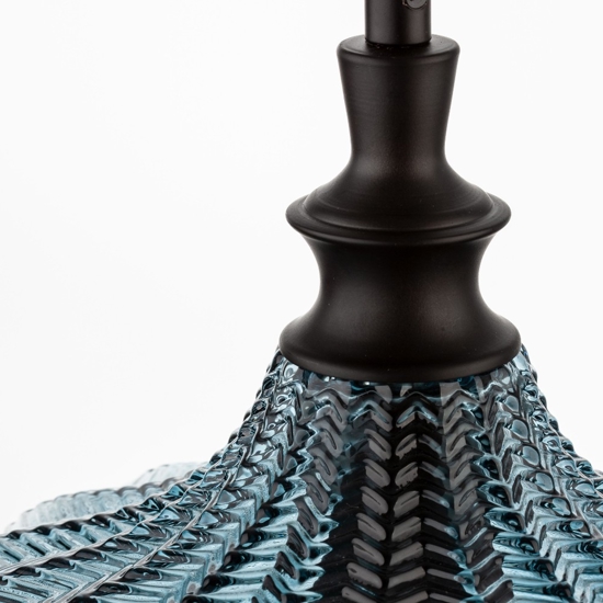 Lampada pendente a sospensione in vetro lavorato blu