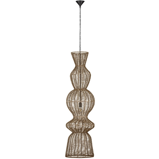 Lampadario in rattan marrone per soggiorno