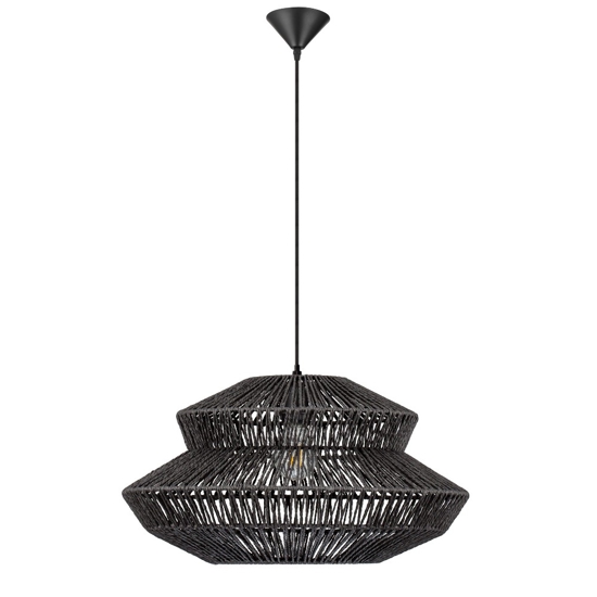 Lampadario di rattan nero 50 cm per soggiorno