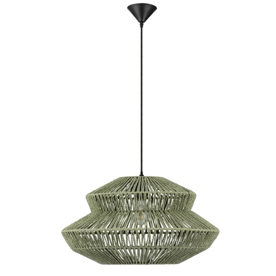 Lampadario a sospensione di rattan verde 50 cm