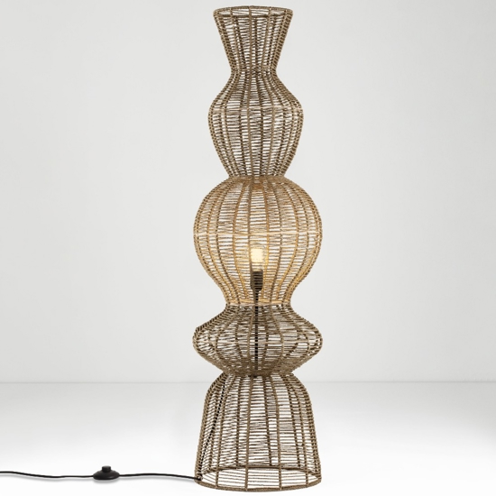 Lampada da terra in rattan marrone