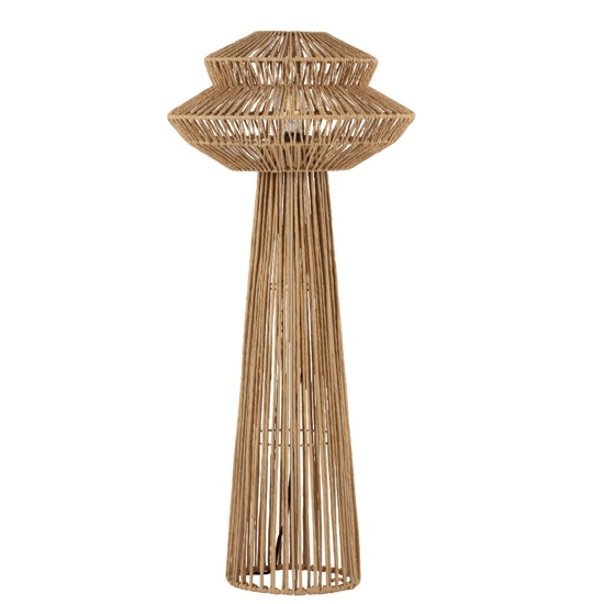 Piantana di rattan design intrecciato per soggiorno