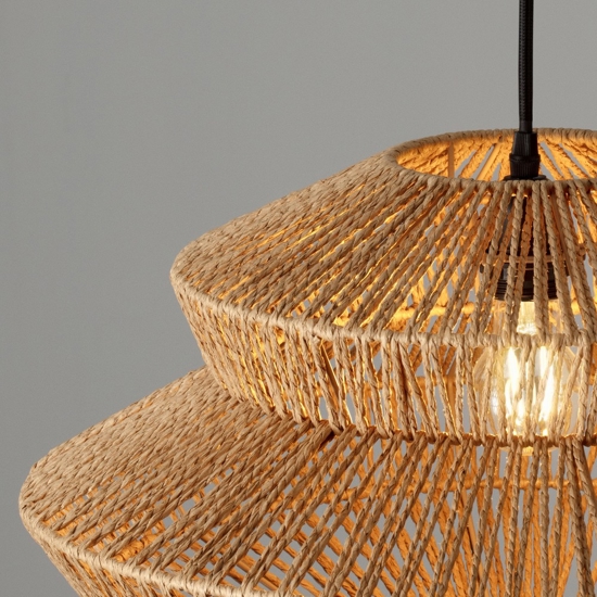 Lampadario paralume di rattan naturale 50 cm