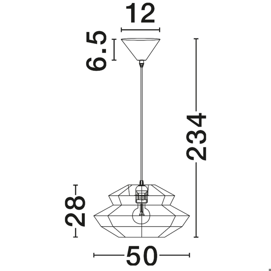 Lampadario paralume di rattan naturale 50 cm