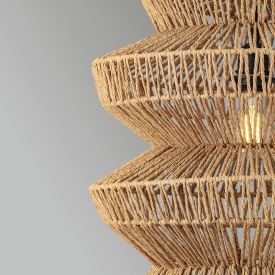 Lampadario rattan naturale intrecciato 40 cm