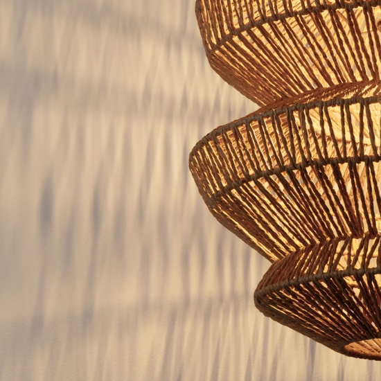 Lampadario rattan naturale intrecciato 40 cm