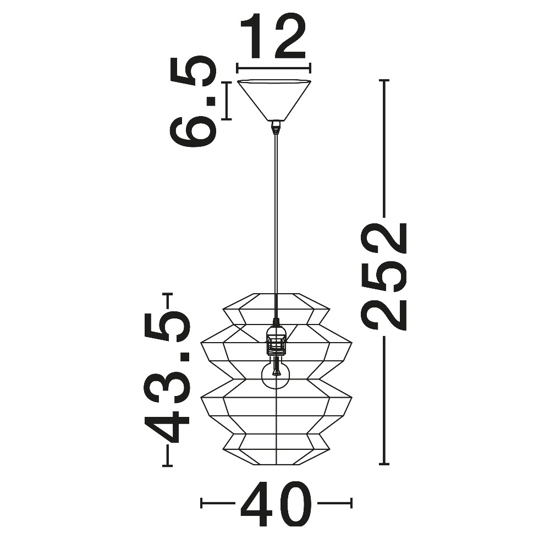 Lampadario rattan naturale intrecciato 40 cm