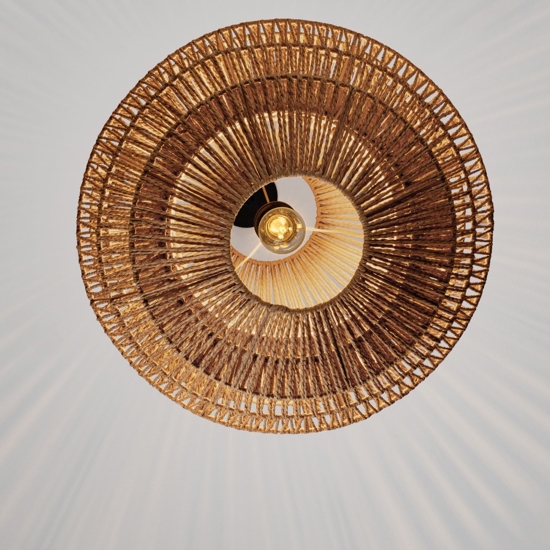 Lampadario di rattan 50 cm intrecciato a sospensione