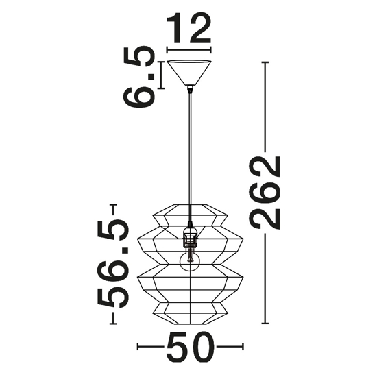 Lampadario di rattan 50 cm intrecciato a sospensione