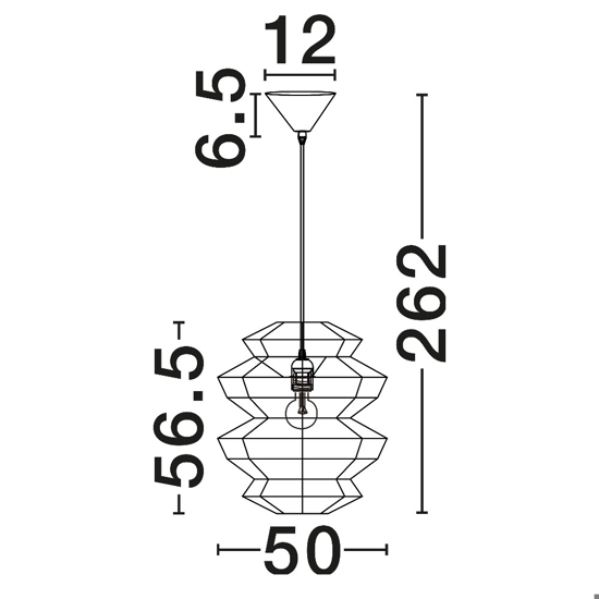 Lampadario nero in rattan 50 cm a sospensione