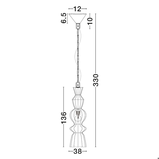 Lampadario di rattan nero allungato per salotto