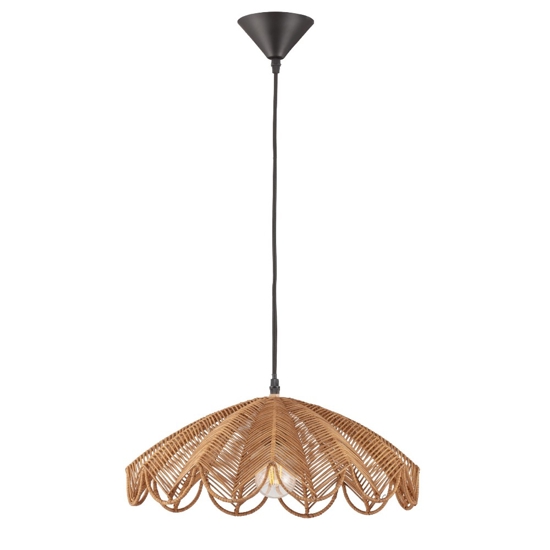 Lampadario di rattan miele intrecciato per cucina