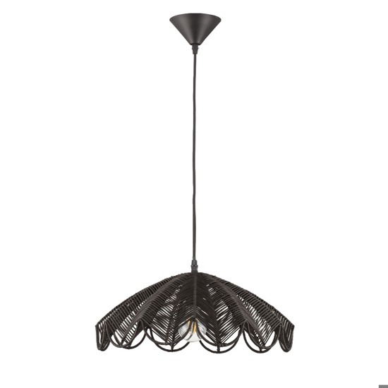 Lampadario di rattan nero per cucina