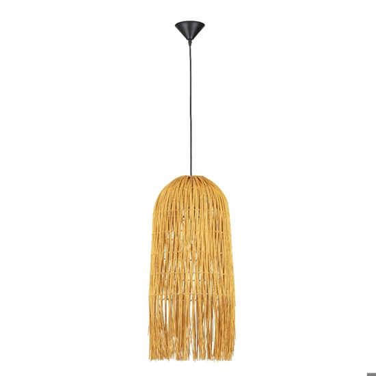 Lampadario di rattan sottile giallo per camera da letto