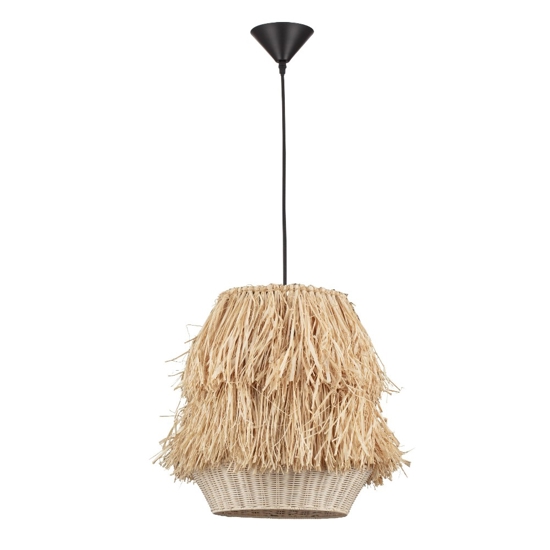Lampadario di rattan e rafia per camera da letto
