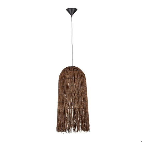 Lampadario di rattan marrone lungo per camera da letto