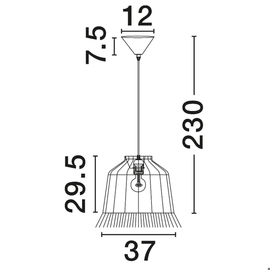 Lampadario rattan giacinto d'acqua intrecciato rafia corda