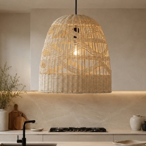 Lampada a sospensione in rattan naturale 30 cm