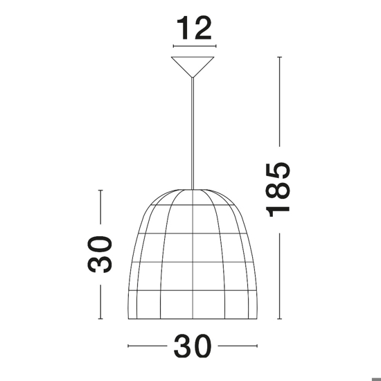 Lampada a sospensione in rattan naturale 30 cm