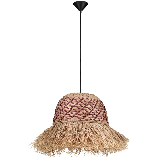 Lampadario a sospensione di rattan giacinto d'acqua intrecciato rafia corda per camera da letto