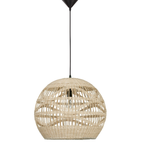Lampadario cupola di rattan naturale 49 cm per cucina