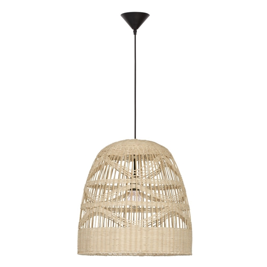 Lampadario cupola di rattan naturale 46 cm per cucina