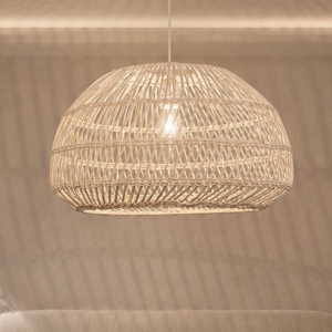 Lampadario di rattan avorio intrecciato 50 cm per camera da letto