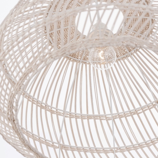 Lampadario di rattan avorio intrecciato 50 cm per camera da letto