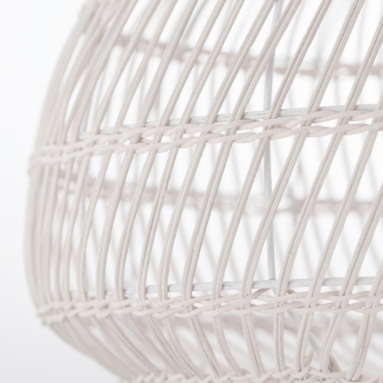 Lampadario di rattan avorio intrecciato 50 cm per camera da letto