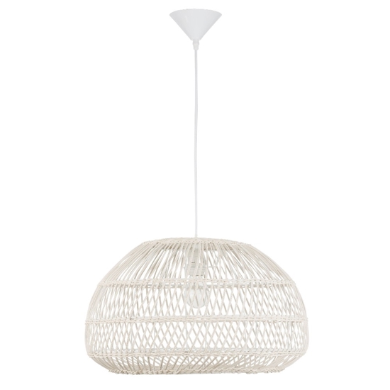 Lampadario di rattan avorio intrecciato 50 cm per camera da letto